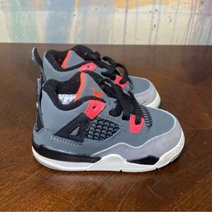 Kids Gray and Red Sneakers